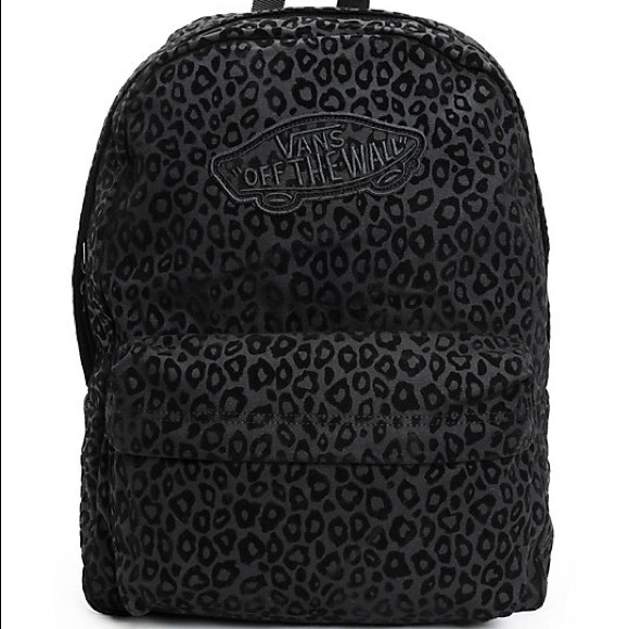 Vans Handbags - Vans Realm Black Cheetah Print backpack